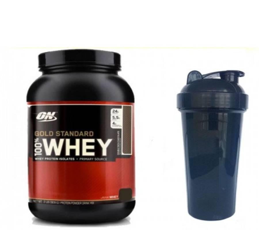 Сывороточный протеин Optimum nutrition 100% Whey Gold Standard 907 гр Клубника + Шейкер