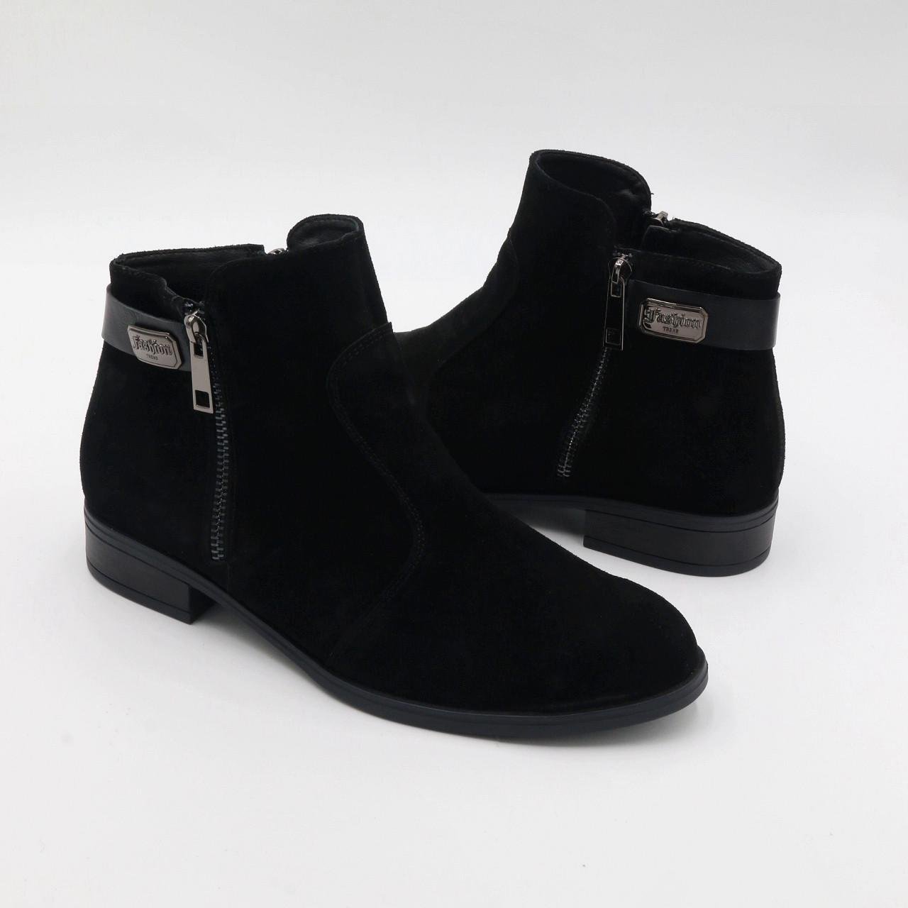 Черевики жіночі молодіжні Foot step на низькому ходу р. 40 25,5 см Чорний (110)