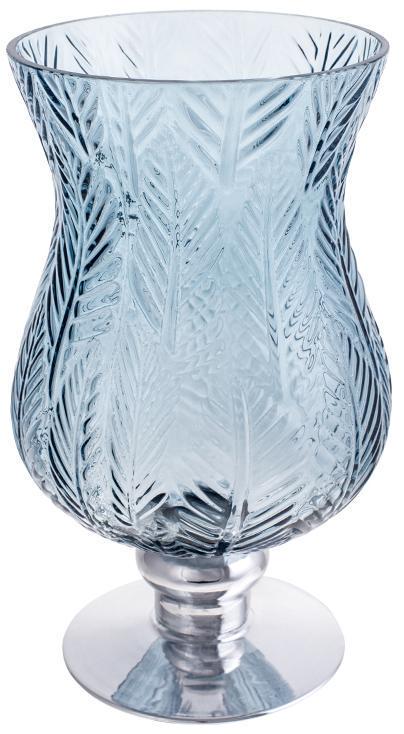 Ваза декоративная Ancient Glass Розалин 14х15х25 см Синий серебряный