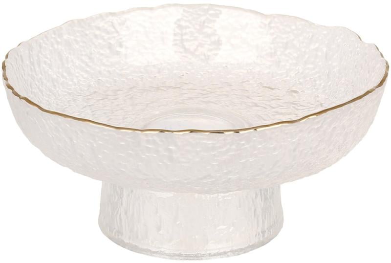 Стеклянная фруктовница Fleur с золотой каймой 14,5х6,5 см
