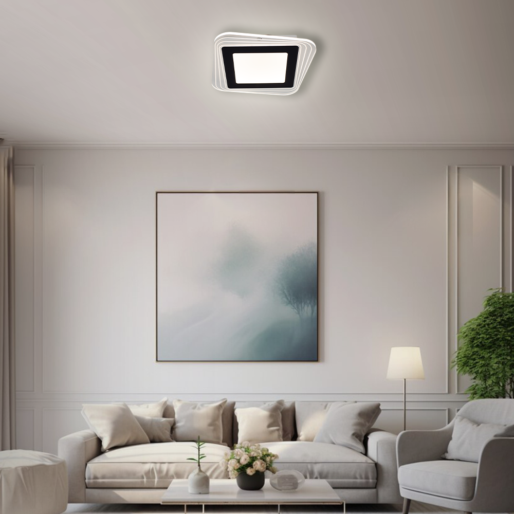 Світильник світлодіодний ESLLSE PLAZA 30 Вт керований S 290х290х45 мм Чорний (10604) - фото 7 Світильник світлодіодний ESLLSE PLAZA 30 Вт керований S 290х290х45 мм Чорний (10604) - фото 7