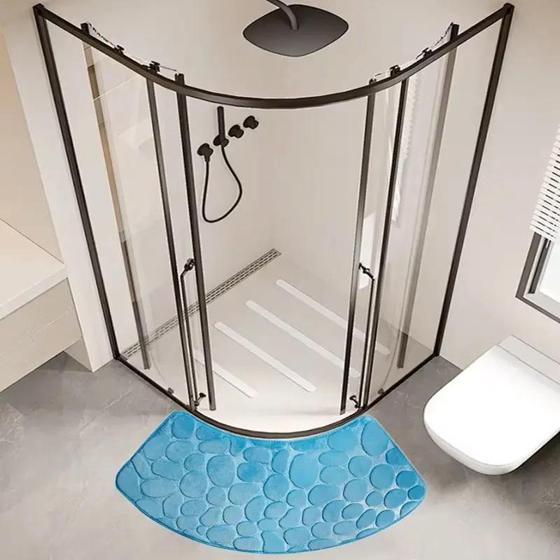 Килимок для ванної / душової вигнутий Антиковзаючий «Stones» 30х100 см Вологопоглинаючий Блакитний (7802530) - фото 3 Килимок для ванної / душової вигнутий Антиковзаючий «Stones» 30х100 см Вологопоглинаючий Блакитний (7802530) - фото 3