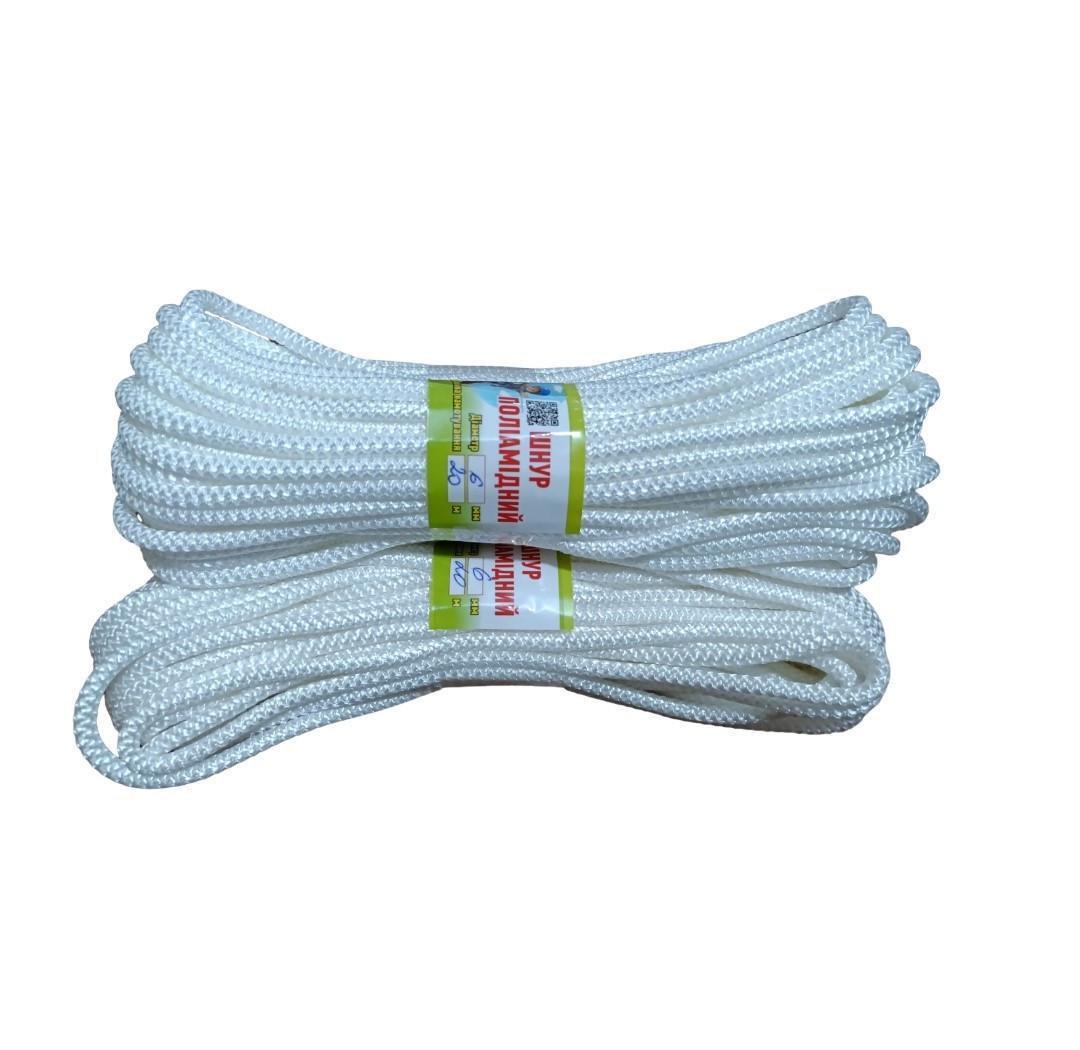 Шнур поліамідний в'язаний 20 м 6 мм Білий (2396529082) - фото 2 Шнур поліамідний в'язаний 20 м 6 мм Білий (2396529082) - фото 2