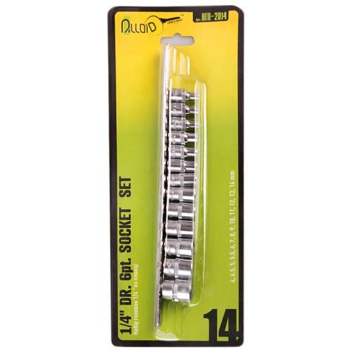 Набор головок 1/4" на планке 4/4.5/5/5.5/6/7/8/9/10/11/12/13/14 мм 14 пр. (НГП-2014) - фото 2