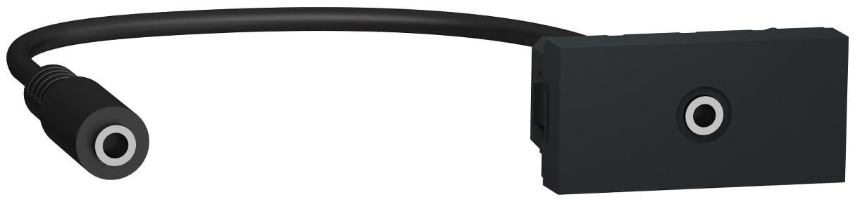 Розетка Schneider Electric ABS-UV Unica Minijack 1 модуль Антрацит (NU343354)