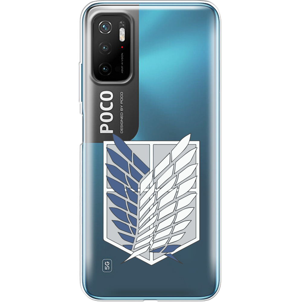 Чехол BoxFace Poco M3 Pro Атака Титанов Крылья Свободы Прозрачный силикон (42474-bk88-42474)