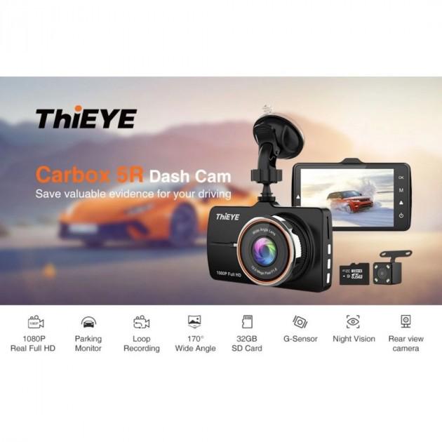 Автомобільний відеореєстратор ThiEYE Carbox 5R 1080p Full HD з камерою заднього виду і картою пам'яті на 32 GB (1527853961) - фото 3