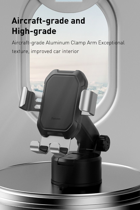 Держатель автомобильный Baseus Tank Gravity Car Mount Holder With Suction Base Tarnish Black Автодержатель для телефона Черный (SUYL-TK01) - фото 15