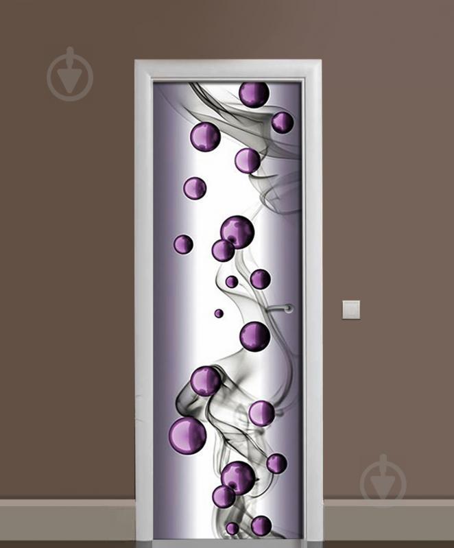 Наклейка на дверь Zatarga «Пурпурные бусины» 650х2000 мм виниловая 3Д наклейка декор самоклеящаяся