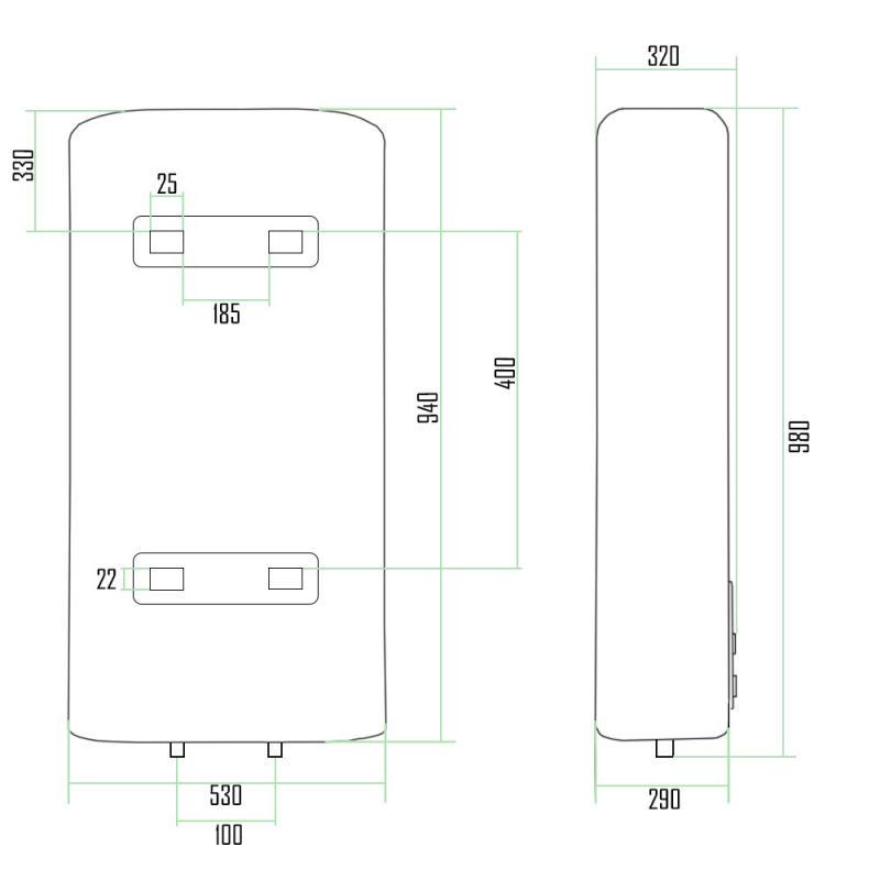 Бойлер Thermo Alliance мокрый ТЭН 1х0,8+1,2 кВт 80 л (DT80V20GPD) - фото 2