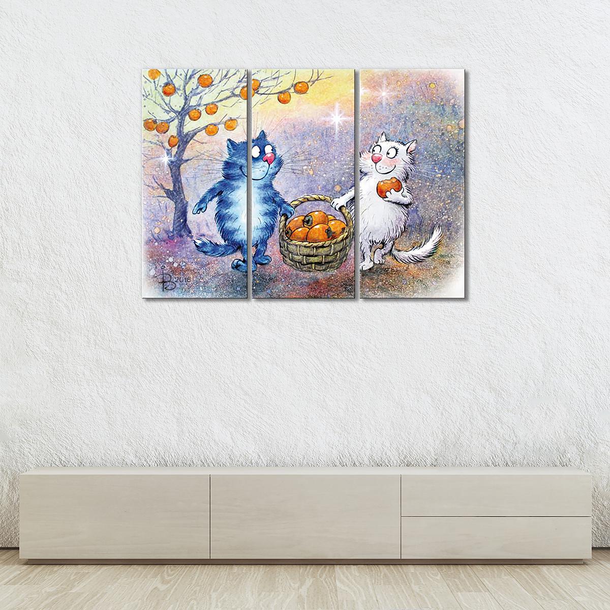 Модульная картина Хурма 3 модуля 60x90 см