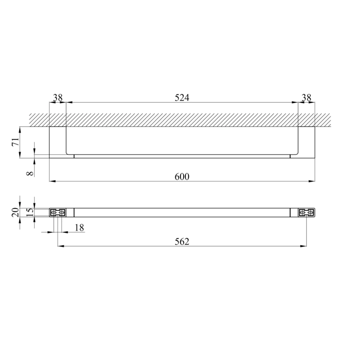 Тримач для рушників Kroner KRP Edelstahl Kubus SCH3901 (CV025644) - фото 6 Тримач для рушників Kroner KRP Edelstahl Kubus SCH3901 (CV025644) - фото 6