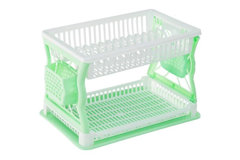 Сушка для посуду із пластику настільна 2-х ярусна Зелений (10-1260034)