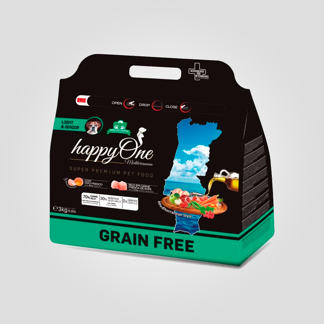 Корм сухой беззерновой HappyOne Mediterraneum Lights&Senior Fresh Meat для пожилых собак с мясом 3 кг (20503829)