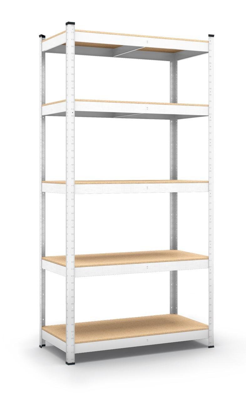 Стеллаж металлический Меткас 2200x1100x500 мм 150 кг/полку МДФ крашенный Белый (БМБ-17)