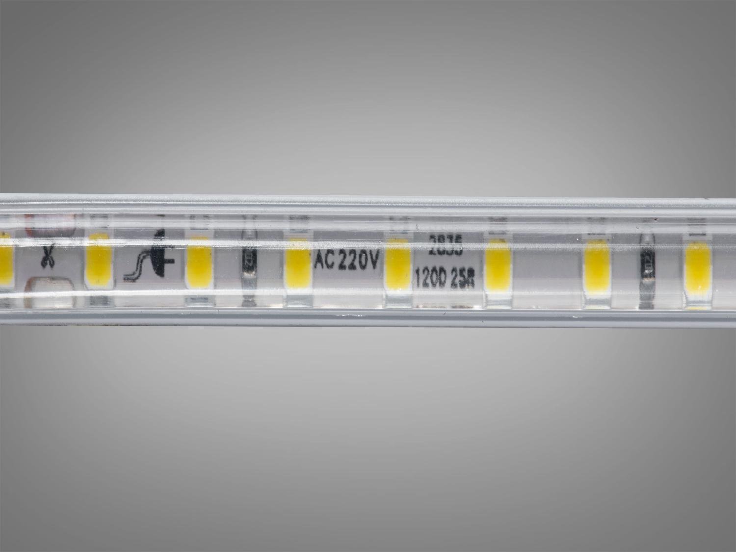 Світлодіодна стрічка 220 В 120 діодів на метр герметична 10 мм Нейтральний білий (P220-2835-120-NW-65-10) - фото 3