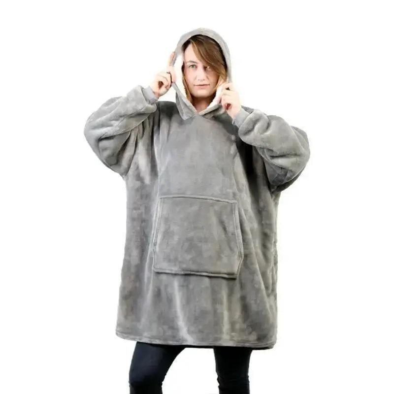 Толстовка-плед Huggle Hoodie Blanket с капюшоном и рукавами One size (2079257634)