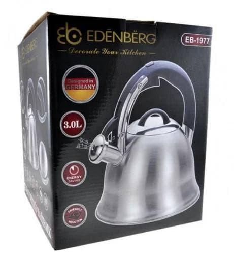 Чайник зі свистком для індукційної плити Edenberg EB-1977 з нержавіючої сталі 3 л (2530556628) - фото 4 Чайник зі свистком для індукційної плити Edenberg EB-1977 з нержавіючої сталі 3 л (2530556628) - фото 4