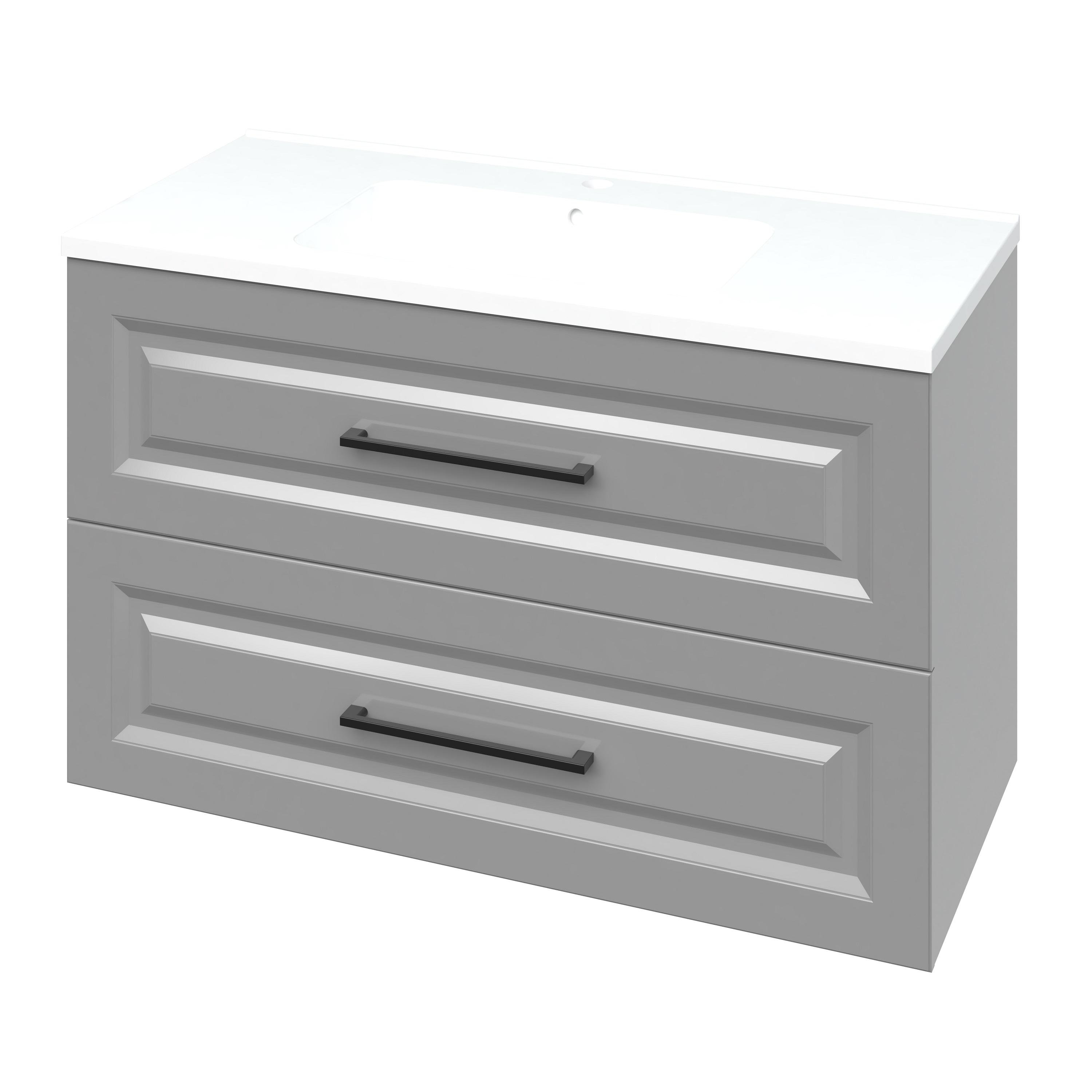 Тумба подвесная MIRATER Денвер 100 с умывальником Родео 100 см Серый (7510)