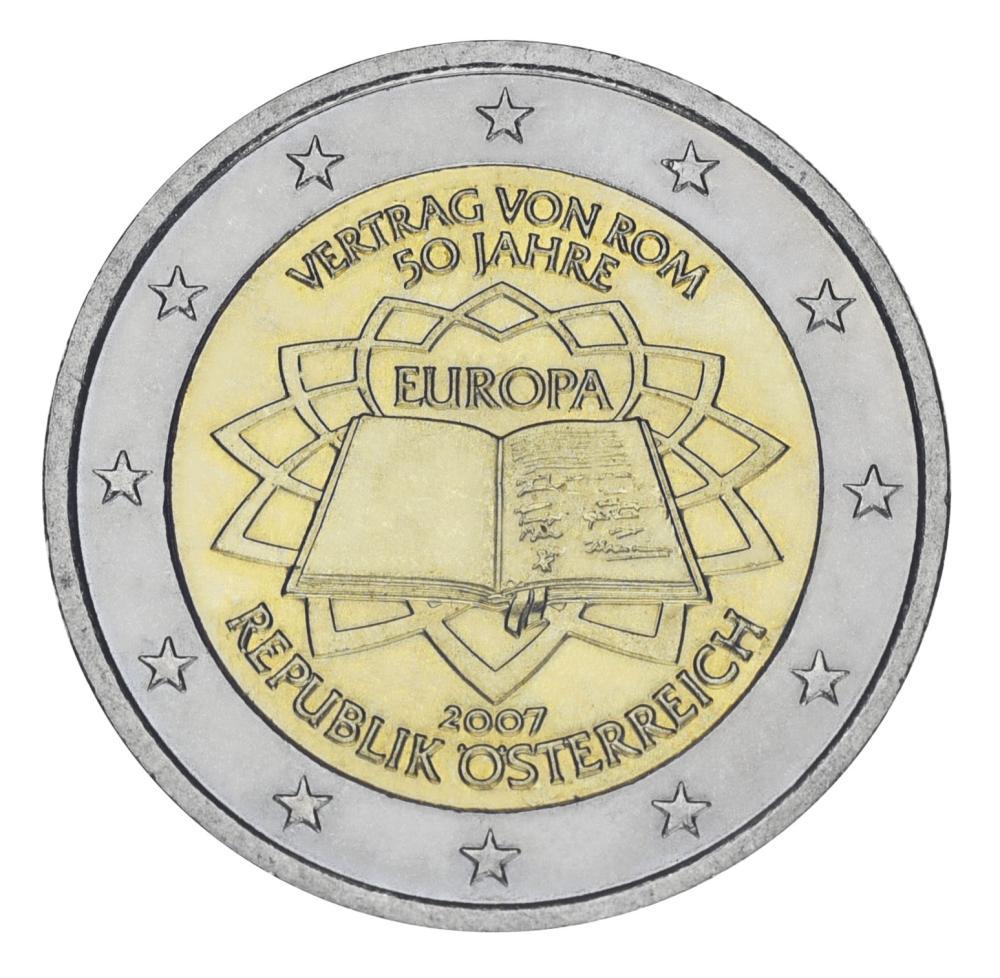 Коллекционная монета Австрия 2 евро 2007 Римский договор UNC (KM#3150)