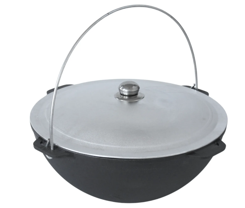 Котел азиатский чугунный Brizoll с алюминиевой крышкой 10 л 36 см (24374547)