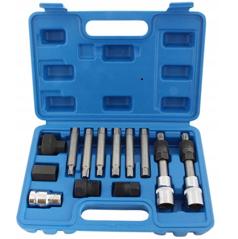 Набір спеціальних ключів для зняття шківів генератора, 13 предметів Набір спеціальних ключів для зняття шківів генератора, 13 предметів