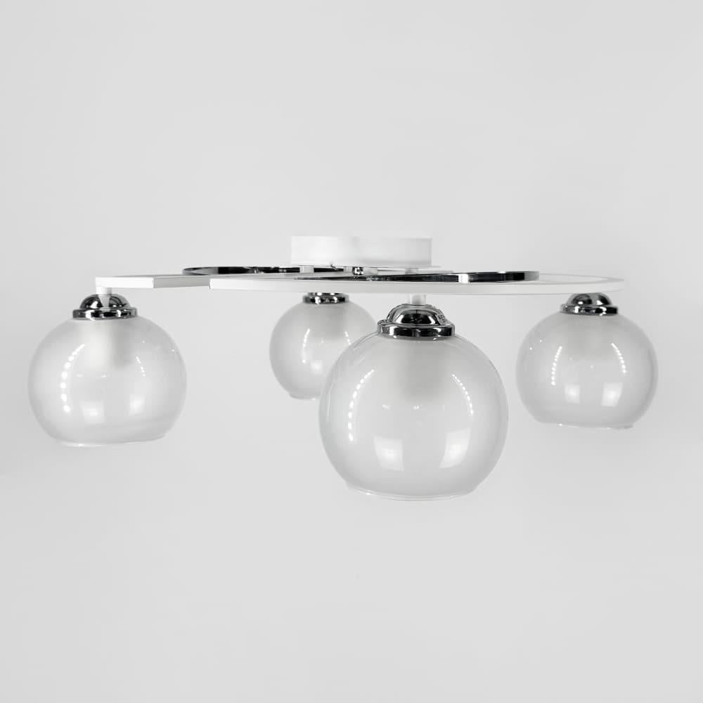 Люстра стельова на 4 плафони Ø 47 см Білосніжний (51795/4 CH+WT+WT) - фото 3