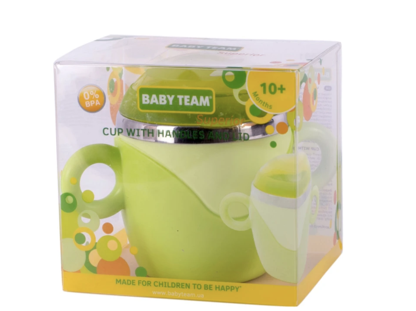 Чашка с крышкой Baby Team и ручками из нержавеющей стали 240 мл (6091) - фото 2