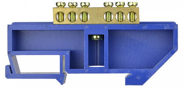 Шина нулевая АСКО-УКРЕМ ВС-4А с изолятором на Din-рейку 6 отверстий (A0150120048)