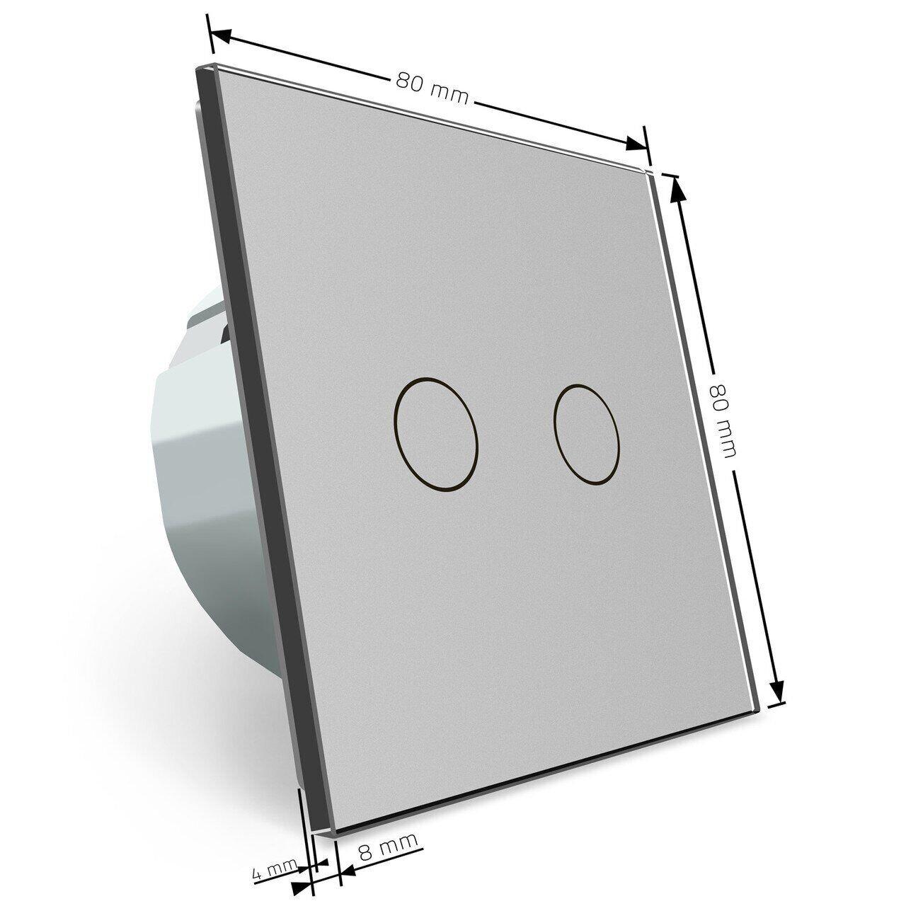 Сенсорный проходной выключатель Livolo ZigBee 2 сенсора стеклянный Серый (VL-C702SZ-15) - фото 6