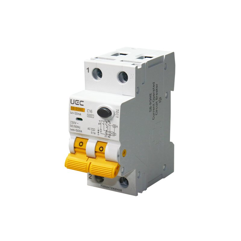 Дифференциальный выключатель UEC SB-R9NE 2P 16А 30мА 6кА тип АС (RCBO60-2-016-C-030-AC) Дифференциальный выключатель UEC SB-R9NE 2P 16А 30мА 6кА тип АС (RCBO60-2-016-C-030-AC)