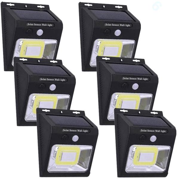 Комплект уличных фонарей Xo YX-628-COB 6 шт. с датчиком движения на солнечной батарее Черный (yx628teh6pcs)