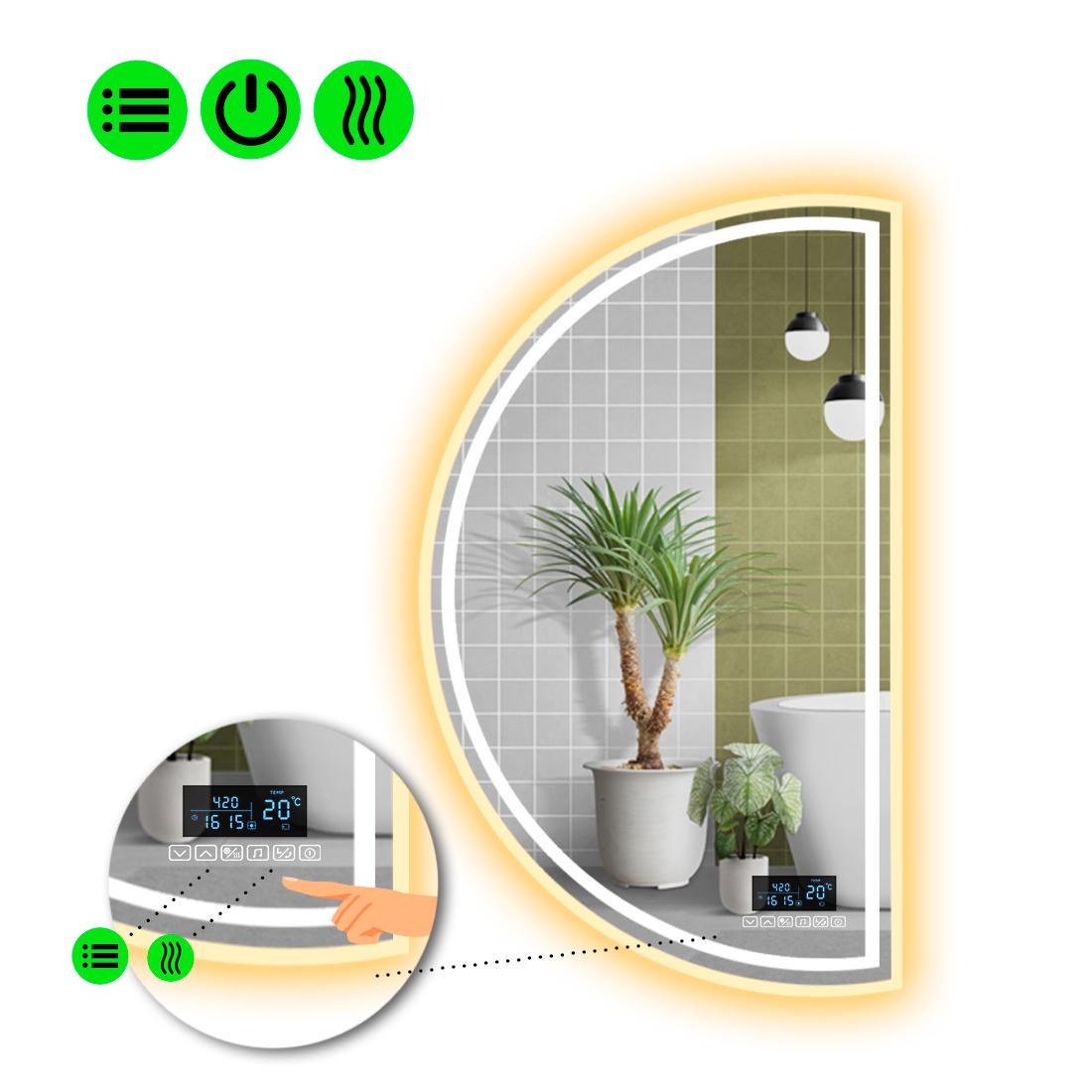Зеркало с LED подсветкой Parette 4 с Smart-блоком и подогревом 80x40 см (8994824)