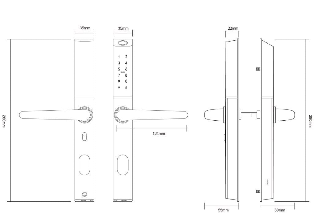 Замок дверний біометричний розумний SEVEN LOCK SL-7763BF Black (2469260442) - фото 8 Замок дверний біометричний розумний SEVEN LOCK SL-7763BF Black (2469260442) - фото 8