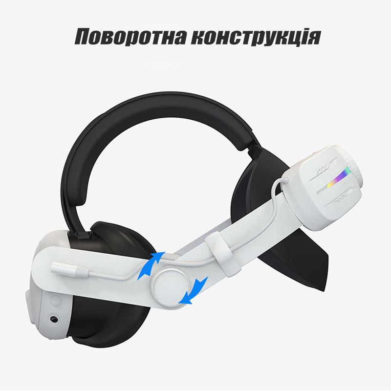 Крепление на голову Oculus Quest 3 RGB с аккумулятором 8000 mAh (19480574) - фото 8