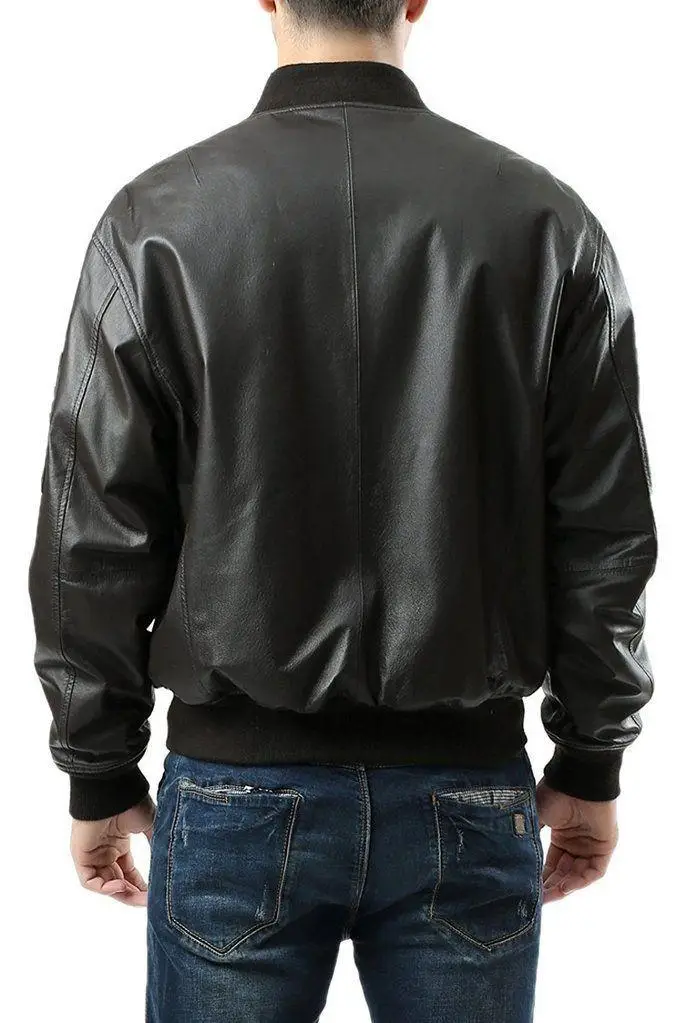 Льотна куртка Alpha Industries Leather MA-1 Flight Jacket XL Black (MLM21000A1BXL) - фото 7