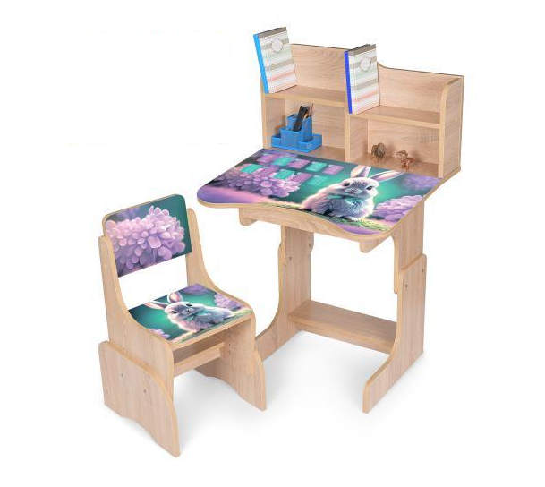 Парта со стулом Bambi детская деревянная Бежевый (N 2071-1-3) Парта со стулом Bambi детская деревянная Бежевый (N 2071-1-3)