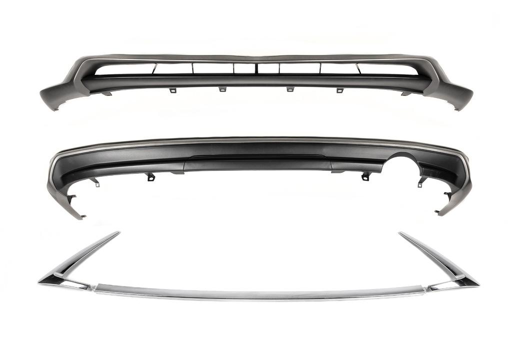 Передняя и задняя накладки 1234 Upgrade для Lexus GX460 пластик Серый
