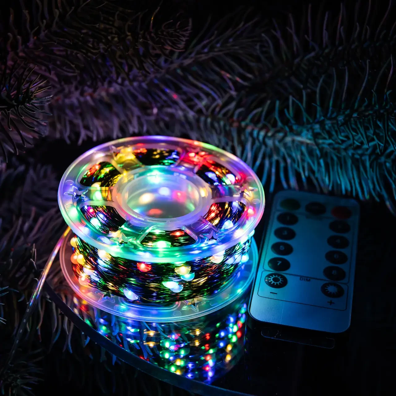 Гирлянда сетевая роса нить капля на пульте 50 м 500 LED RGB светодиодов Разноцветный (500L50MGML) - фото 2 Гирлянда сетевая роса нить капля на пульте 50 м 500 LED RGB светодиодов Разноцветный (500L50MGML) - фото 2