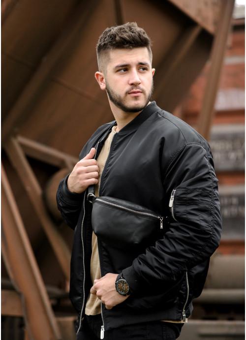 Поясная сумка мужская Sambag из экокожи Черный (843024415)