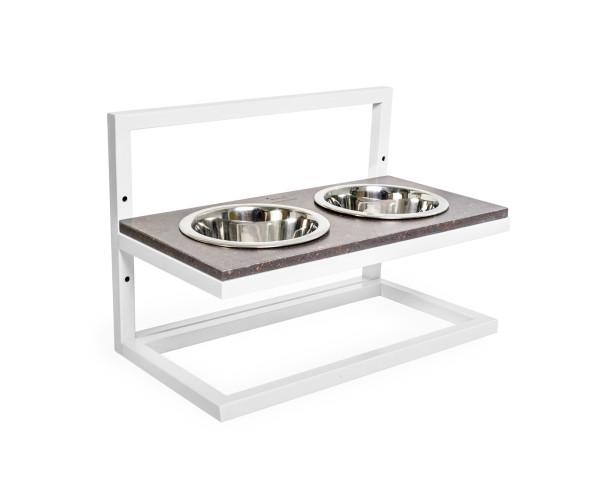 Миски на подставке Harley&Cho c регулируемой высотой M Lift Brown stone/White