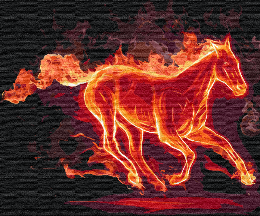 Картина по номерам Brushme Огненный скакун 40x50 см (BS51698)