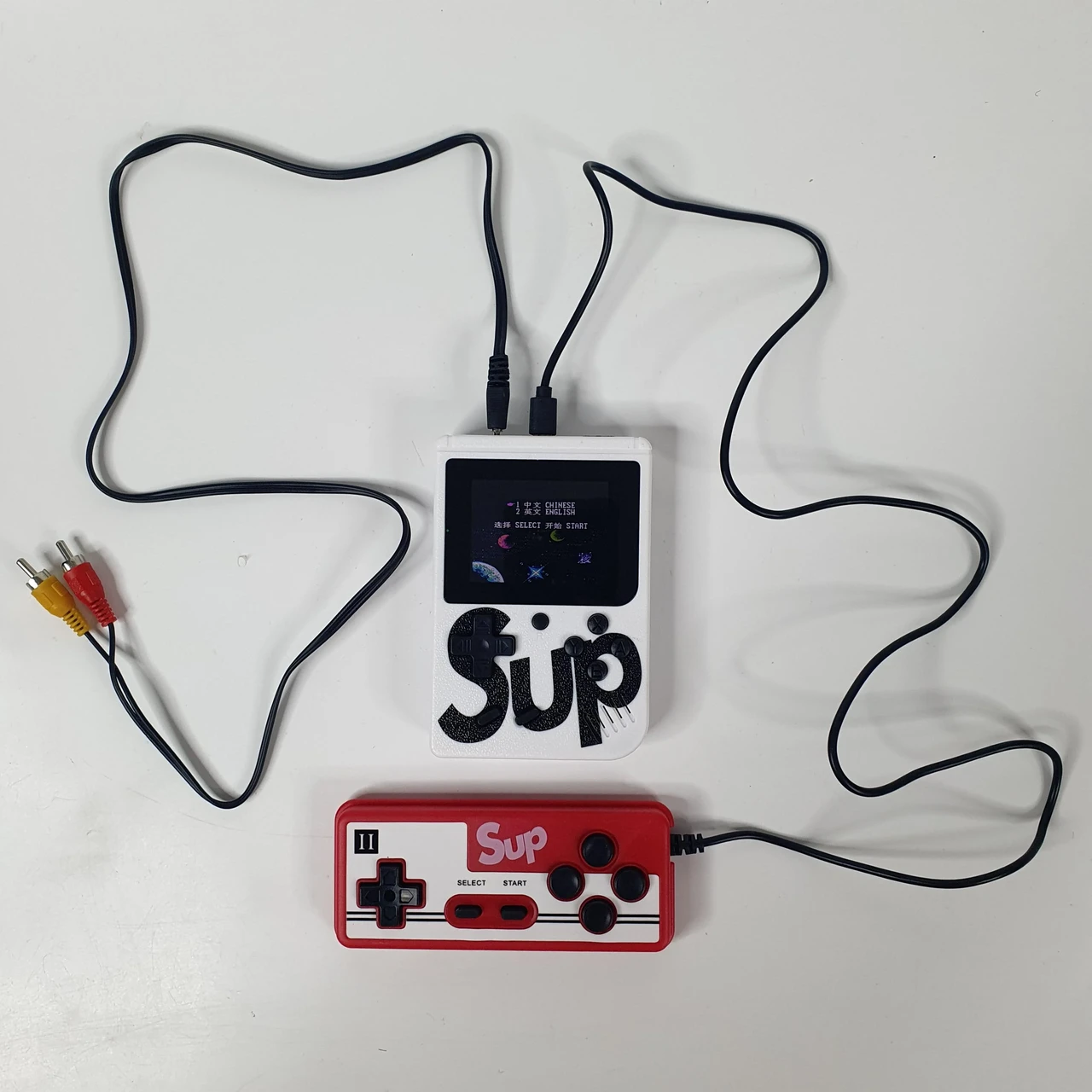 Ігрова приставка портативна Sup Retro Dendy 400в1 Game Box з джойстиком на двох 3" Білий (8283) - фото 8