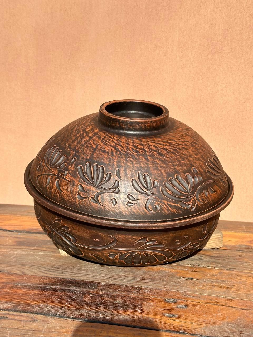 Жаровня для запекания блюд Плавник из красной глины (2555463739)