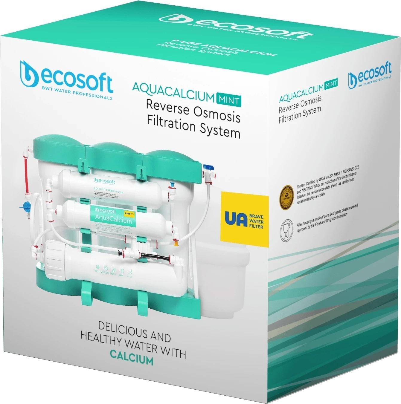 Фильтр обратного осмоса Ecosoft P'URE AquaCalcium Mint 6 ступеней очистки воды (MO675PUREMACECO) - фото 4