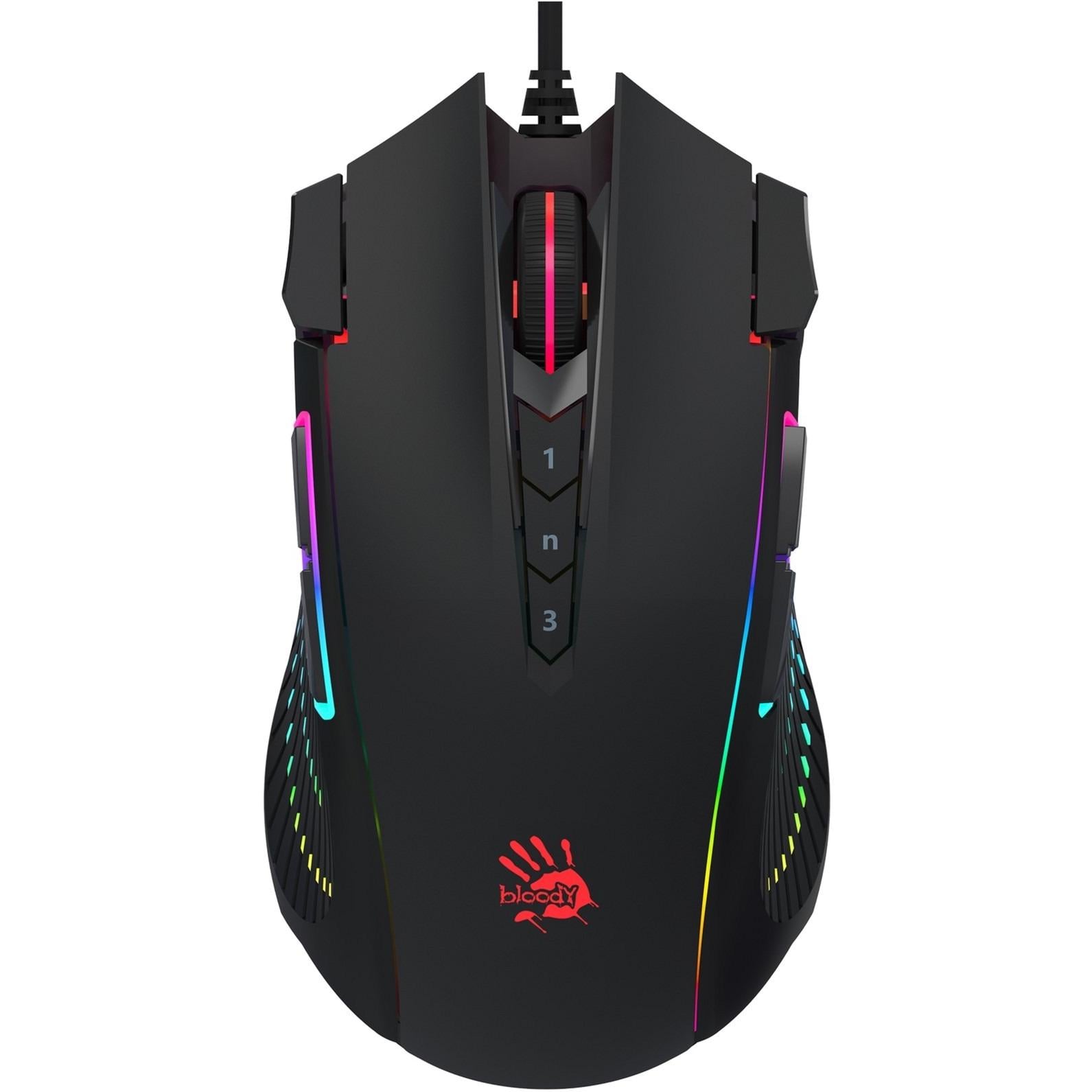 Компьютерная мышка проводная игровая BLOODY J90s USB с подсветкой Black (J90s BLOODY Black)