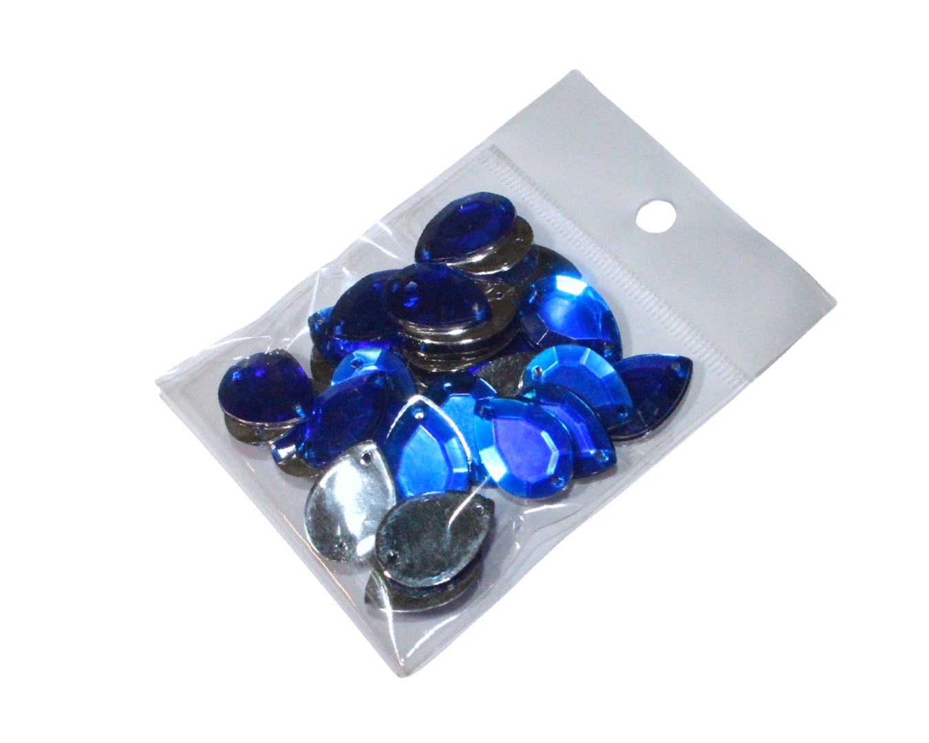 Камені пришивні Крапелька 30 шт. 12х17 мм Синій