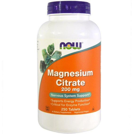 Микроэлемент Магний NOW Foods Magnesium Citrate 200 мг 250 Tabs