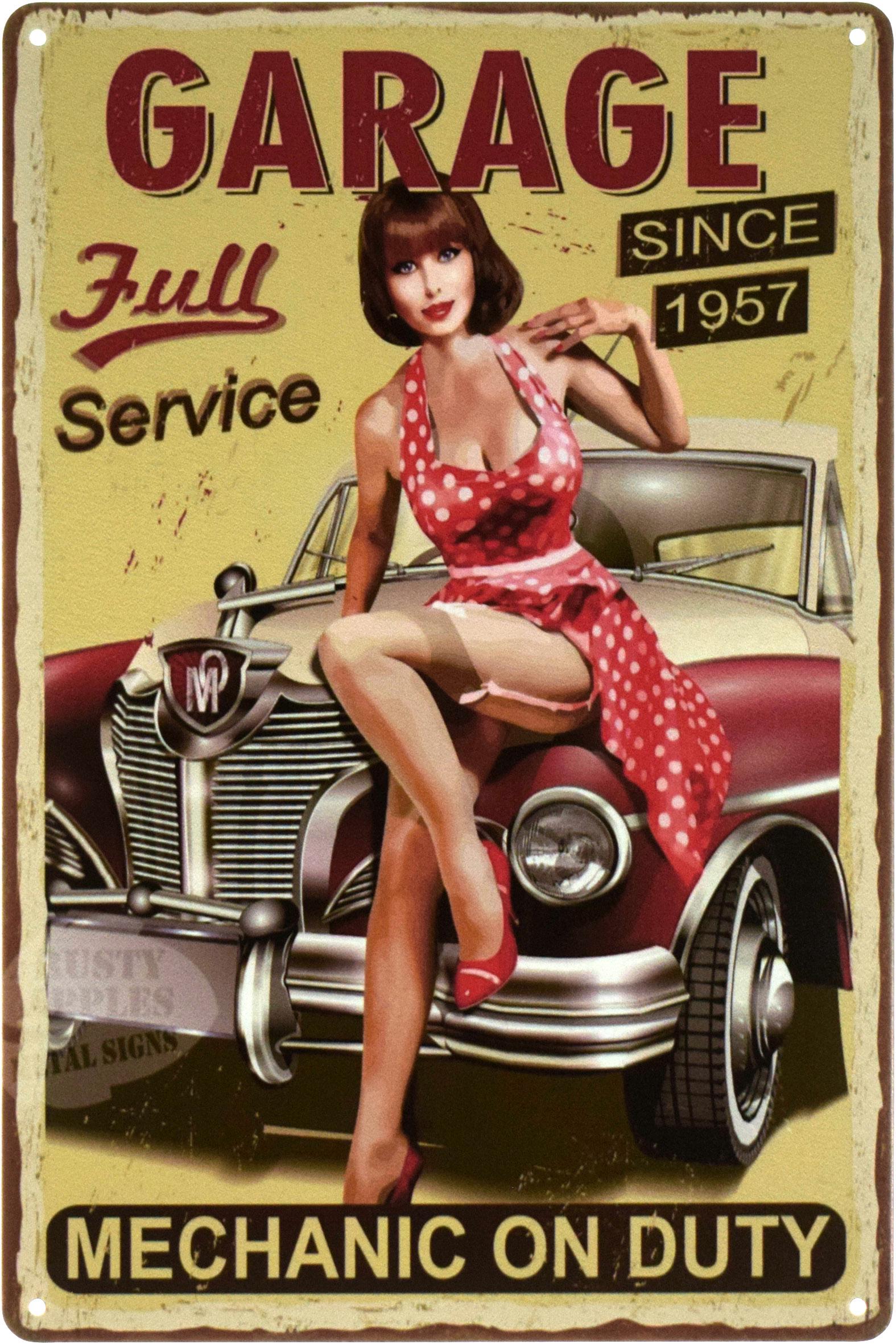 Металлическая табличка Garage Full Service Pin Up 20x30 см