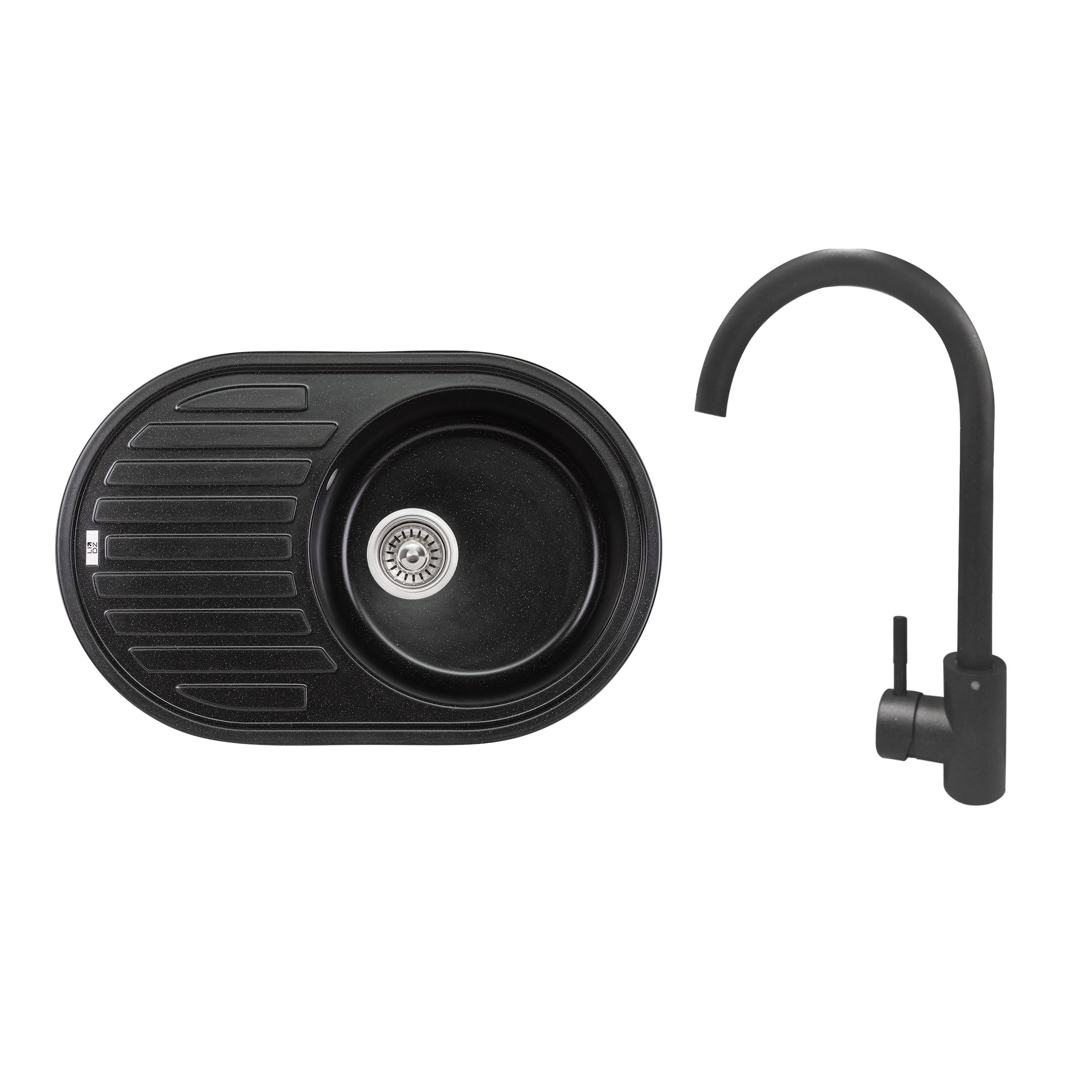 Мийка кухонна Lidz BLM-14 LIDZBLM14780500200 780x500/200 мм/змішувач для кухні Aria 015F BLM (k35)